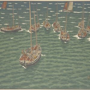 Henri Rivière Lith. 82 - Bateaux au mouillage à Tréboul, 1902 - Le Beau Pays de Bretagne