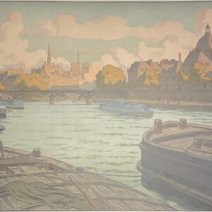 Henri Rivière Lith. 21 - L'Institut et la Cité, 1900 - Paysages Parisiens